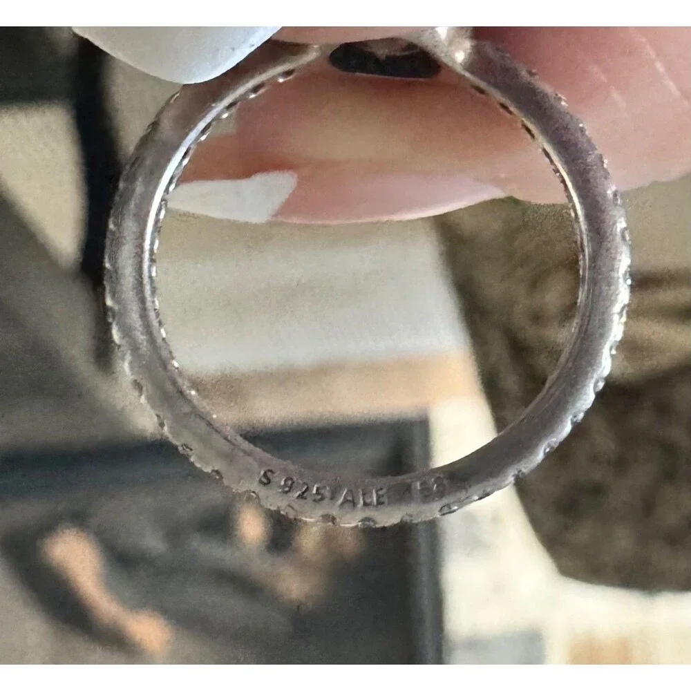 Pandora ring size 8.5 58 Classic Elegance Silver halo Retired